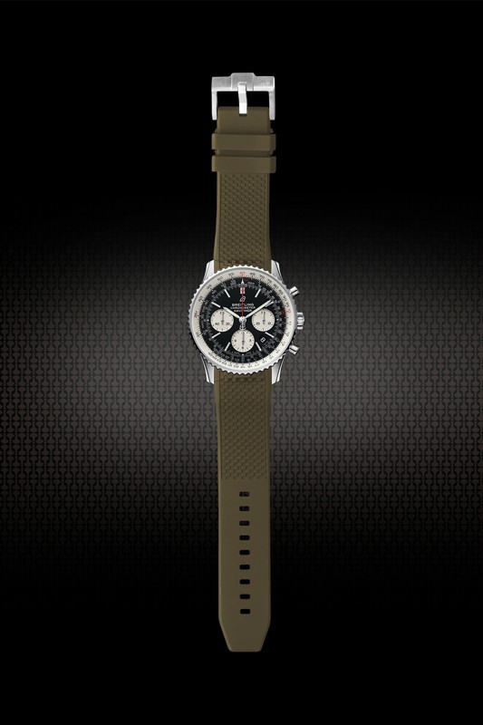 Vagenari维瑞亚橡胶表带适用于百年灵航空计时B01计时腕表43
