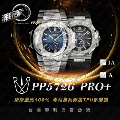 RX8贴膜适用于百达翡丽pp5726/1A（链带款） 手表保护膜 外表圈表盘表扣