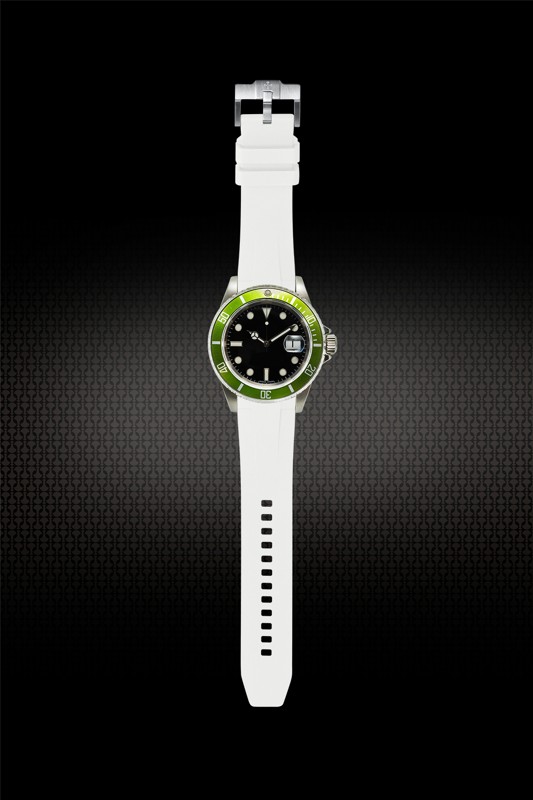 维瑞亚橡胶表带适用于劳力士一代水鬼16610铝制表圈针扣款