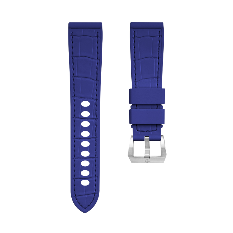 【100% 橡胶】维瑞亚VAGENARI仿鳄鱼皮纹路橡胶表带适用于沛纳海Luminor 40mm 42mm