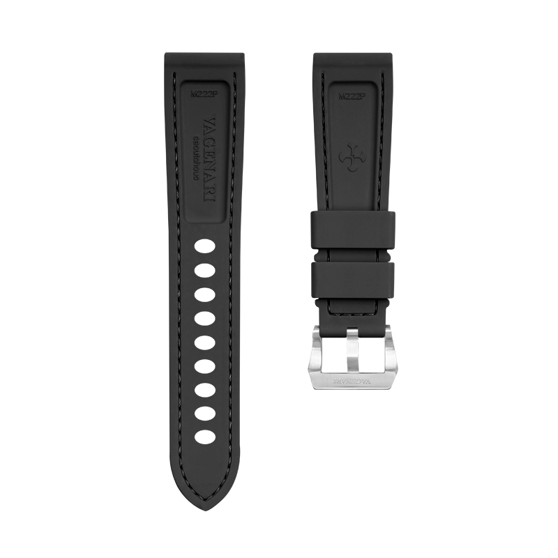 【100% 橡胶】维瑞亚VAGENARI仿鳄鱼皮纹路橡胶表带适用于沛纳海Luminor 40mm 42mm