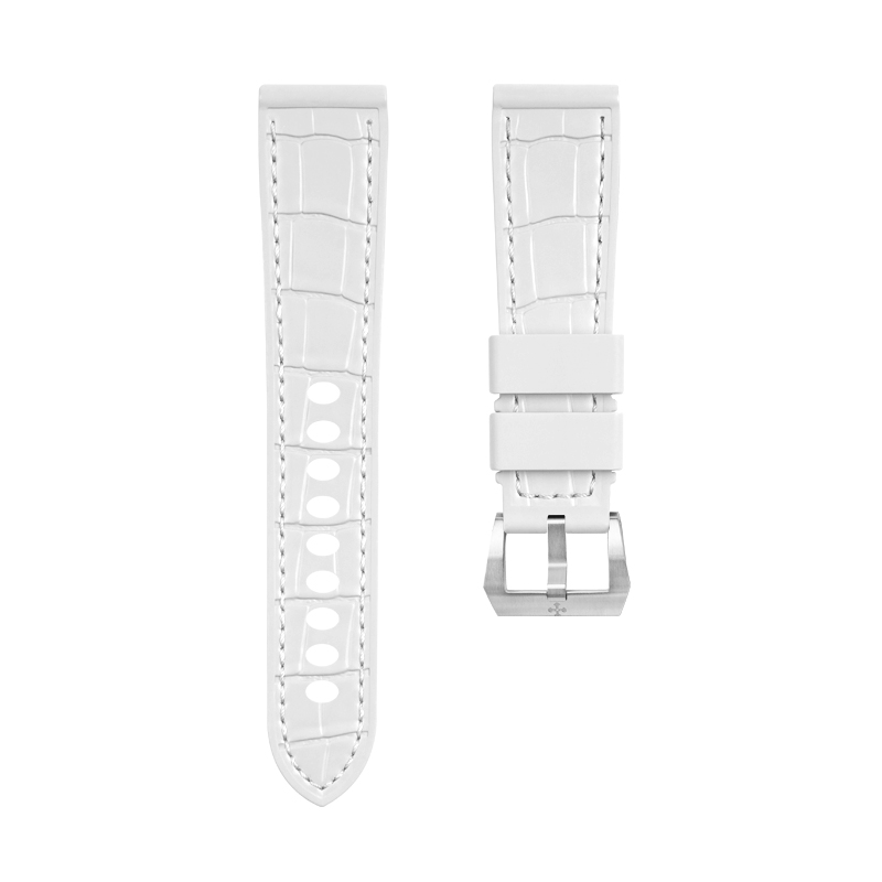 【100% 橡胶】维瑞亚VAGENARI仿鳄鱼皮纹路橡胶表带适用于沛纳海Luminor 40mm 42mm