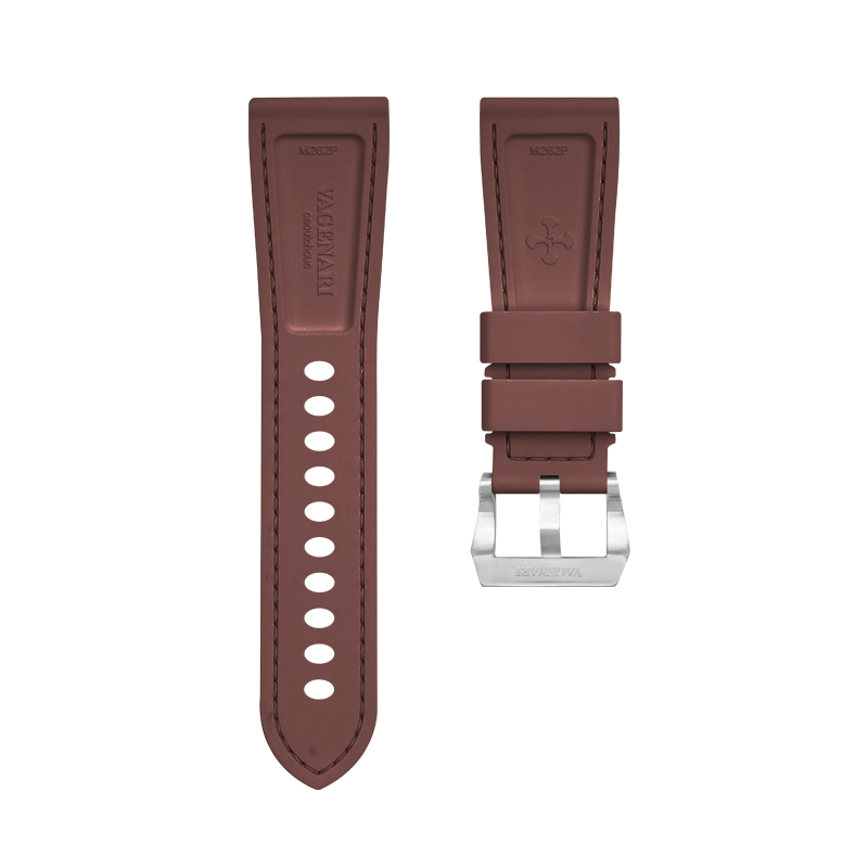 维瑞亚VAGENARI仿鳄鱼皮纹路橡胶表带适用于沛纳海Luminor 47mm