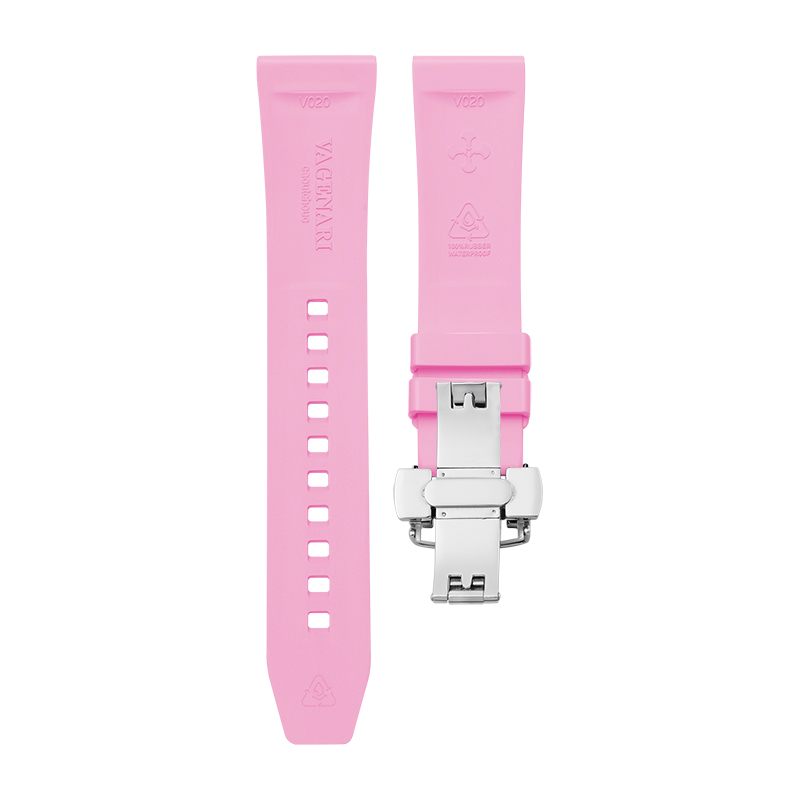 【短款】橡胶表带平头通用款搭配双按蝴蝶扣18mm 19mm (适合女士）