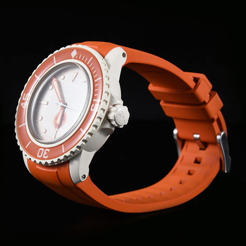 维瑞亚橡胶表带适用于BlancpainXSwatch联名42.3mm
