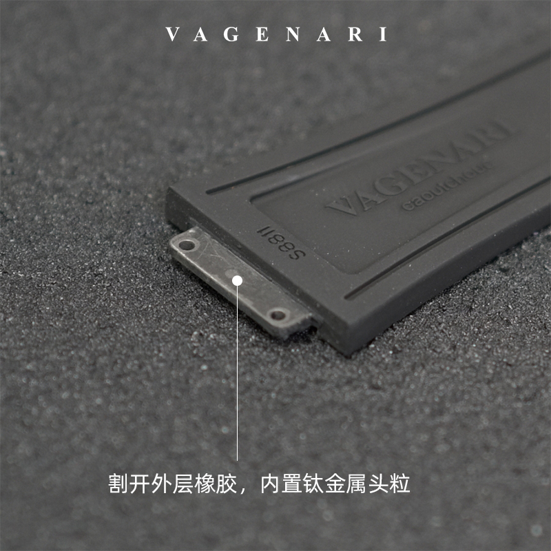 细条纹橡胶表带适用于宇舶经典融合计时码表系列44mm表径525
