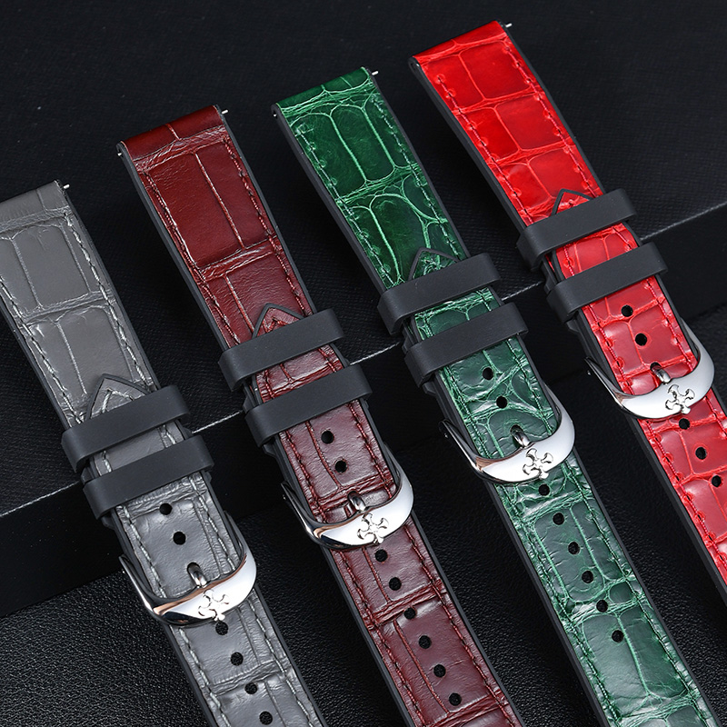 维瑞亚VAGENARI美洲鳄鱼皮间胶表带19.20.21.22.23mm