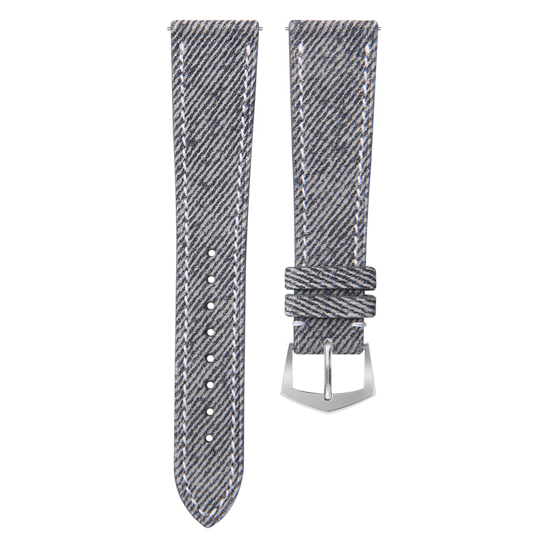 维瑞亚Jeans牛仔布纹小牛皮表带适用百达翡丽19/20/21mm