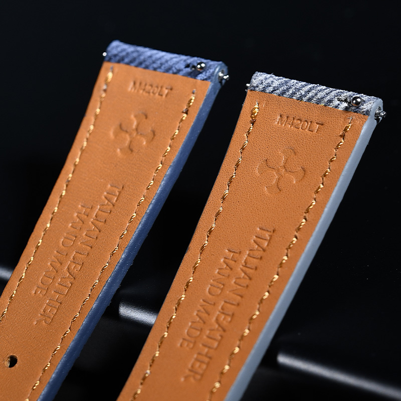 维瑞亚Jeans牛仔布纹小牛皮表带适用百达翡丽19/20/21mm