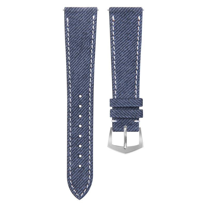 维瑞亚Jeans牛仔布纹小牛皮表带适用百达翡丽19/20/21mm