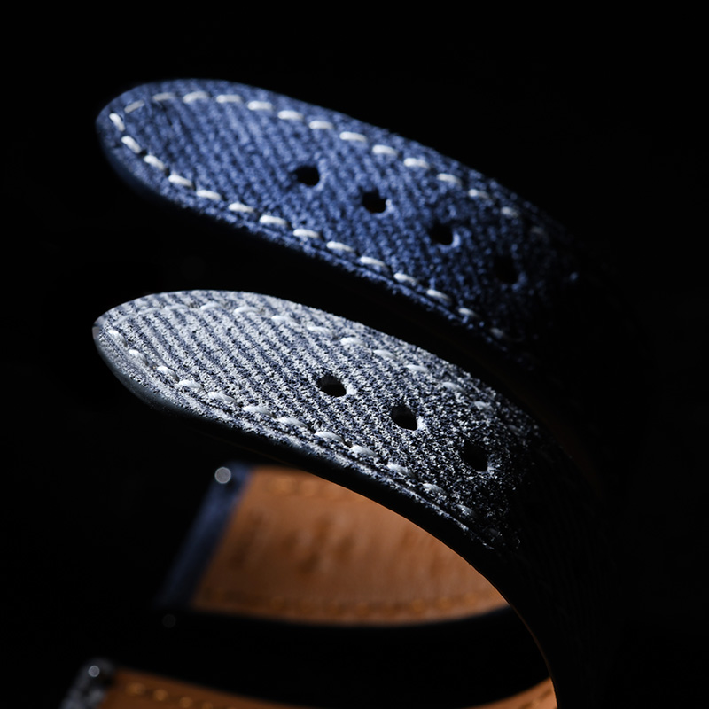 维瑞亚Jeans牛仔布纹小牛皮表带适用百达翡丽19/20/21mm