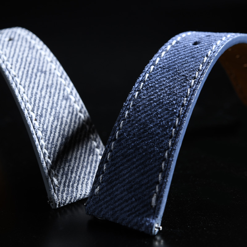 维瑞亚Jeans牛仔布纹小牛皮表带适用百达翡丽19/20/21mm