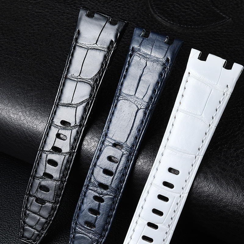 维瑞亚鳄鱼皮表带适用于AP皇家橡树离岸37mm 26048 针扣款